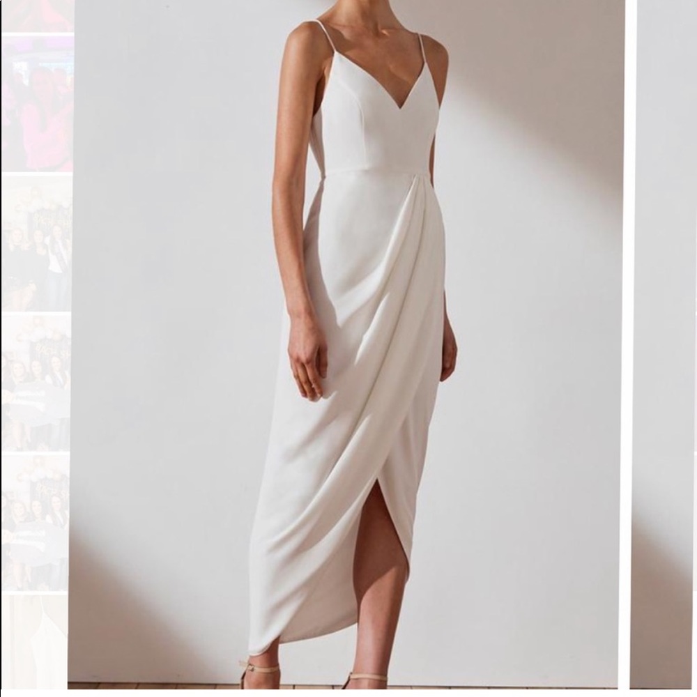 Cocktail Draped Dress in Ivory